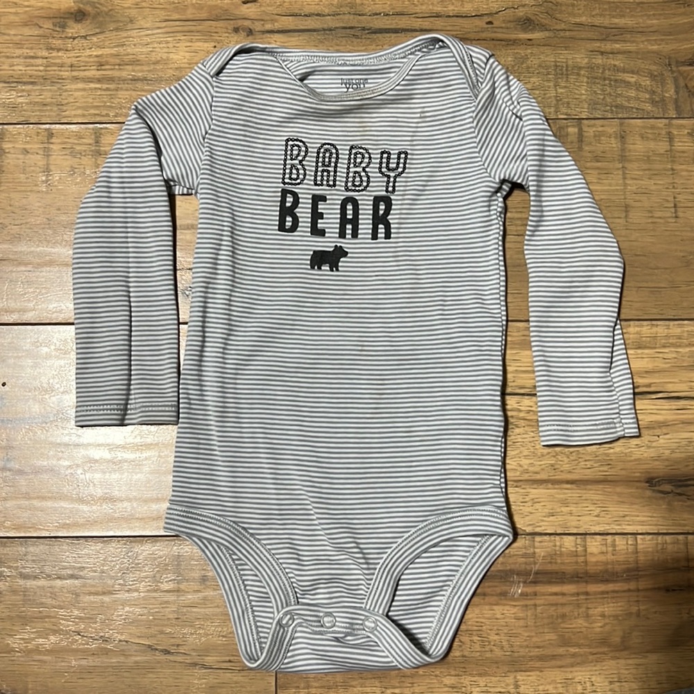 Carters striped light blue and whit 18M onesie